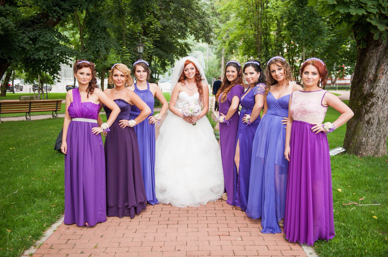 purple, bride dress, bride and wedding dess