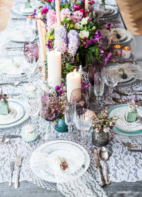 decor, lace, confetti and vintage