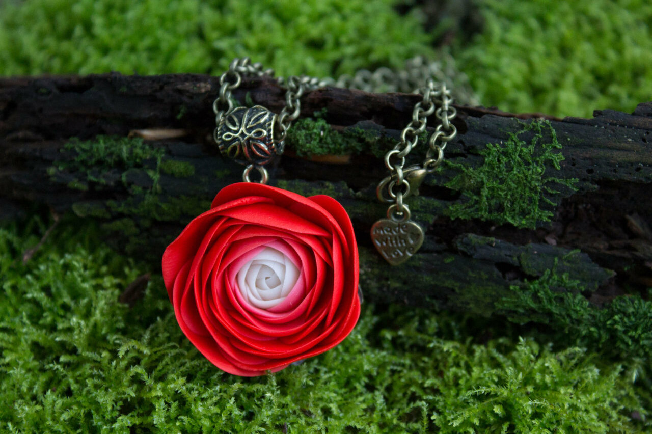 floral pendant, floral necklace, flower necklace and custom necklace