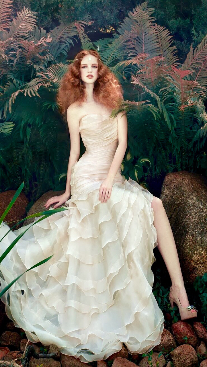 ivory, wedding dress, strapless and ruches