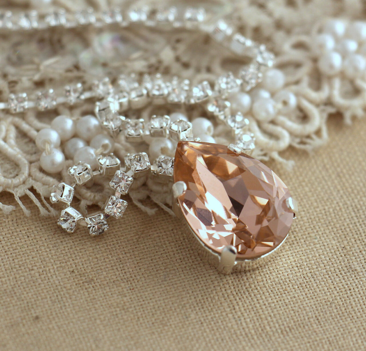 blush pink, jewelry, bridal and vintage