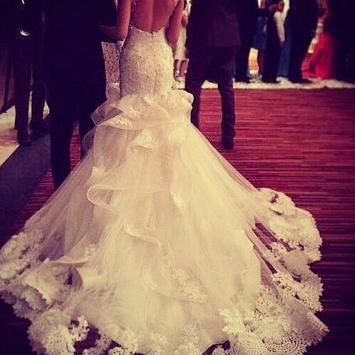weddingdress, fashion, lace and white
