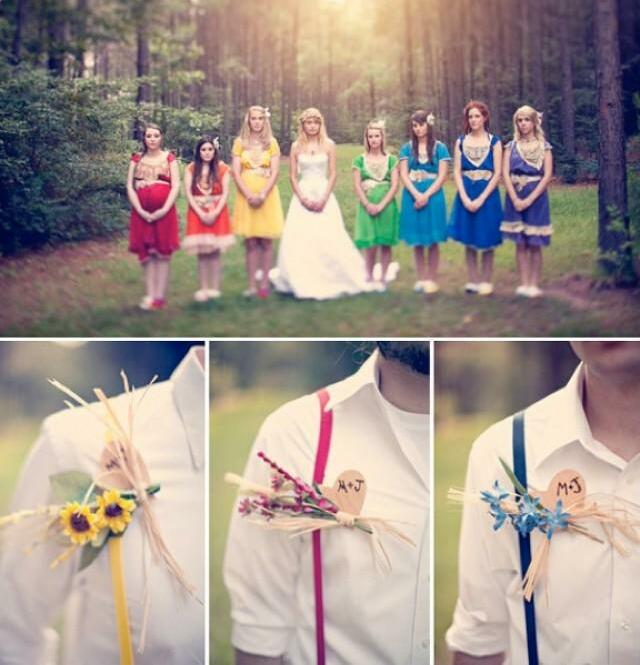 colorful wedding idea and rainbow wedding