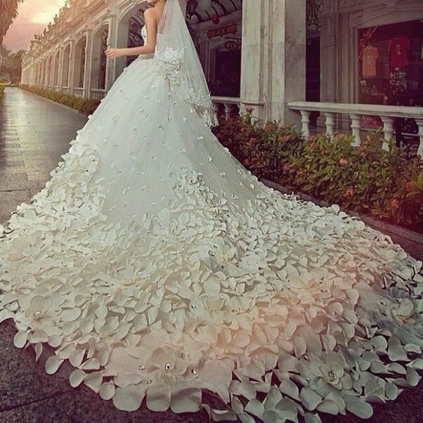 fashion, wedding dress, view and back
