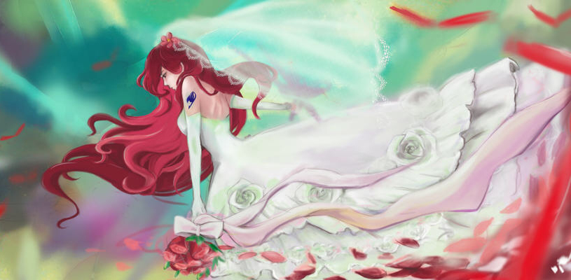 fairy tail, emotional and bride