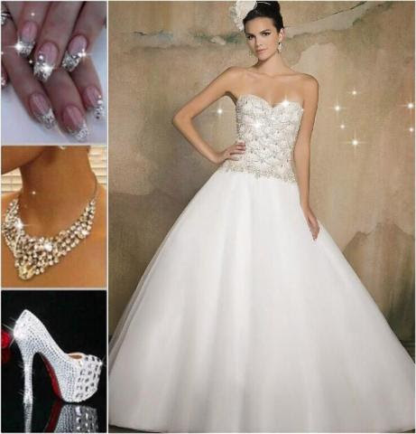 heels, nail, uñas and wedding dress