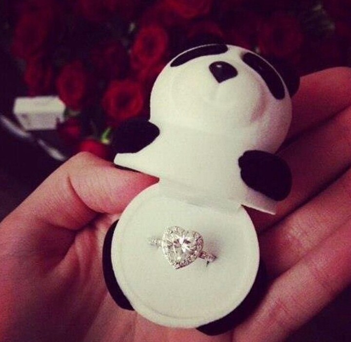 panda, ring, wedding ring and cute