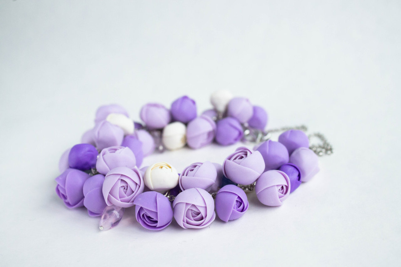 unique necklace, ranunculus rose, wedding necklace and party necklace