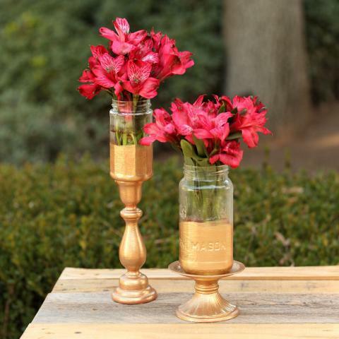 flower, gold, pink and candlestick