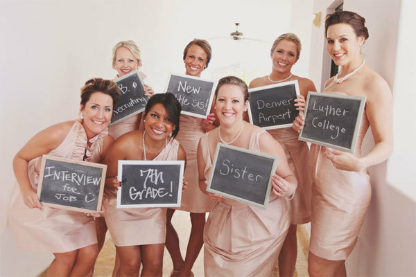 bride, best friends and groom