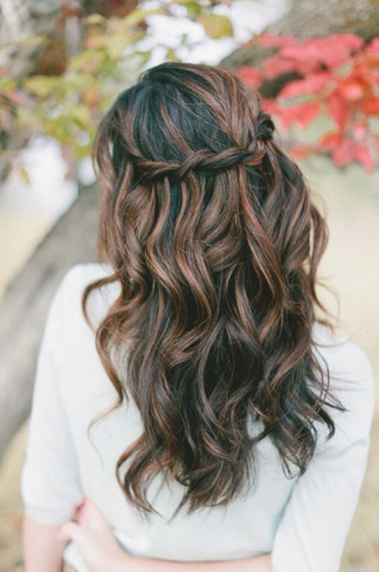 brunette, highlights, gorgeous and braids