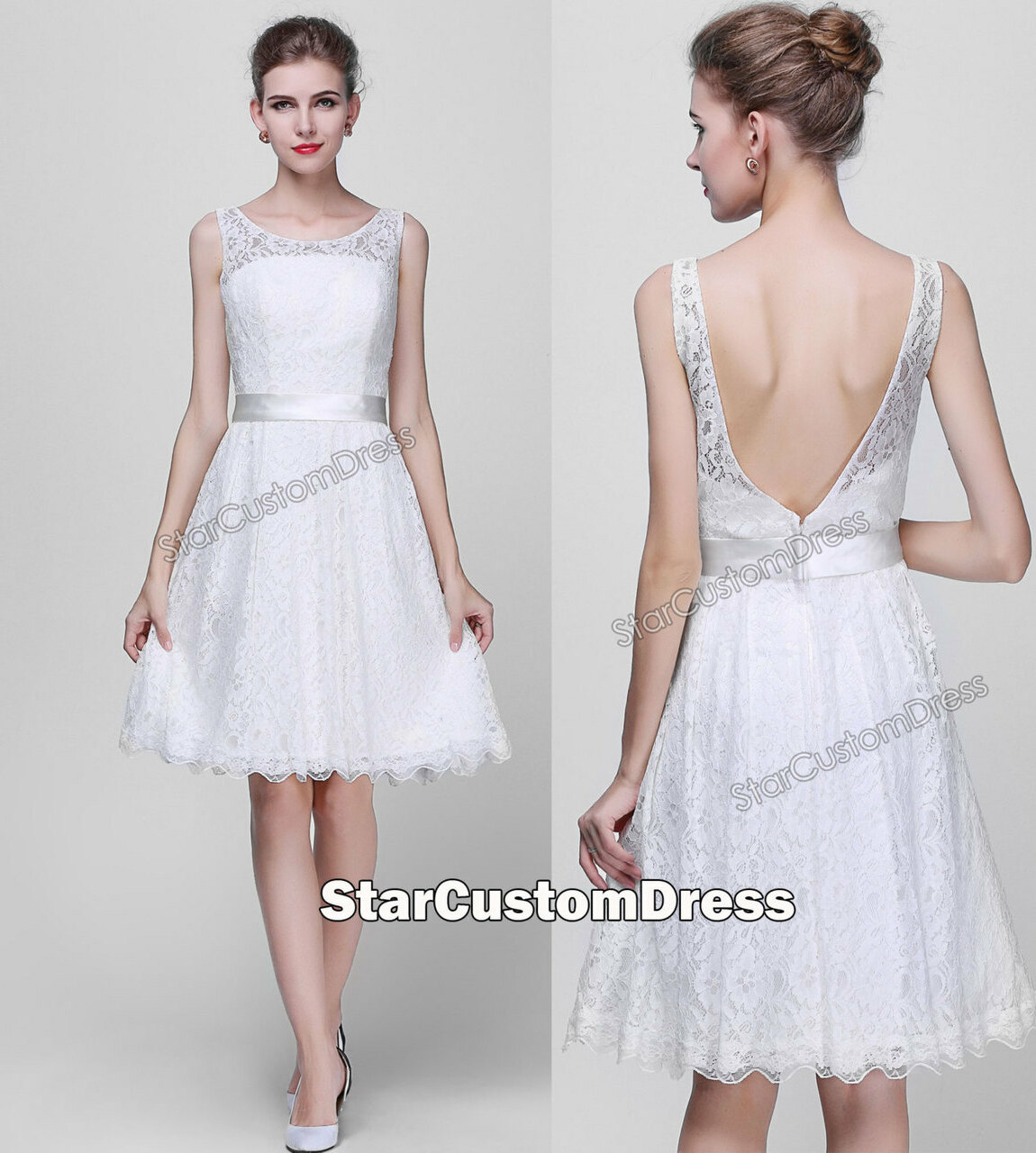 open back, lace dress, wedding dress and short wedding dress