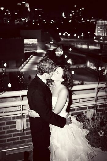 sweet kiss, couple and wedding photo shot
