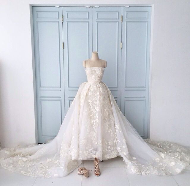 florals, adrian gan, lace and gown