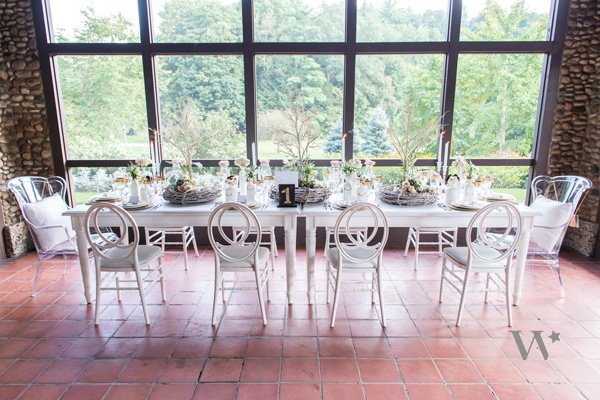 centerpieces, nest and tablescape