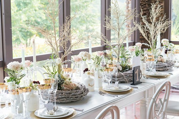 tree, seating and decor
