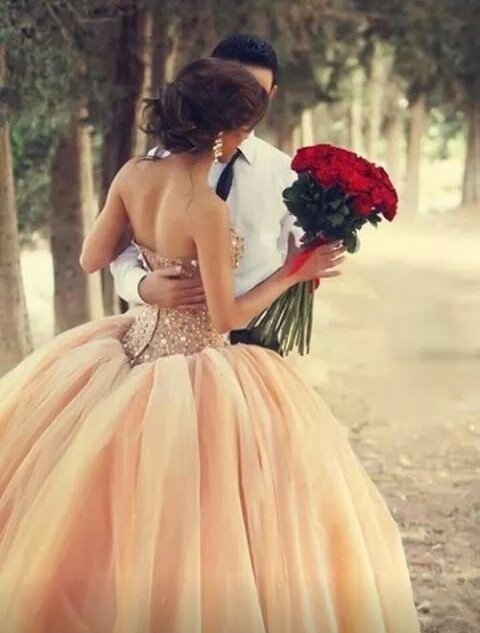 dress, rose, romantic and girl