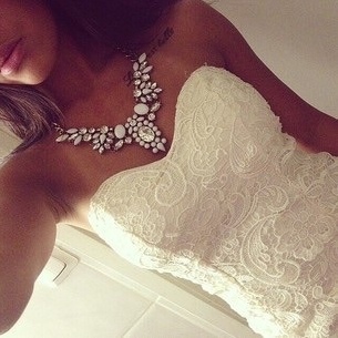 dress, hair and white