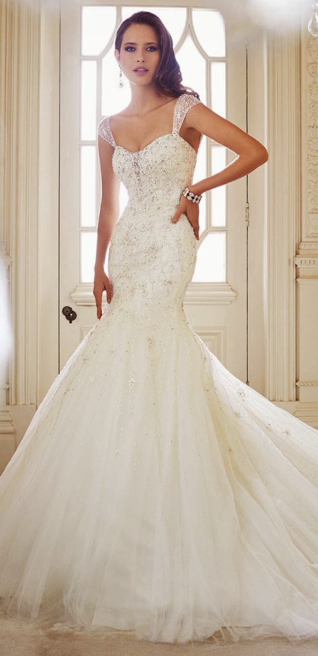 trumpet, white, wedding dress and sparkles