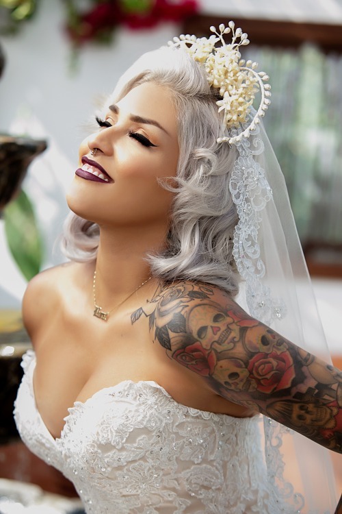 wedding dress, hipster, grunge and Tattoos