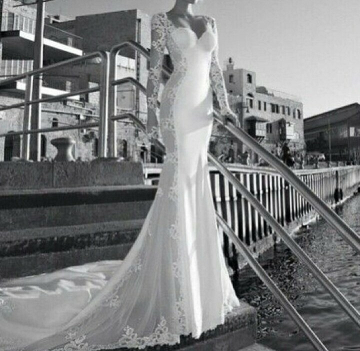model, lace, sea and dress