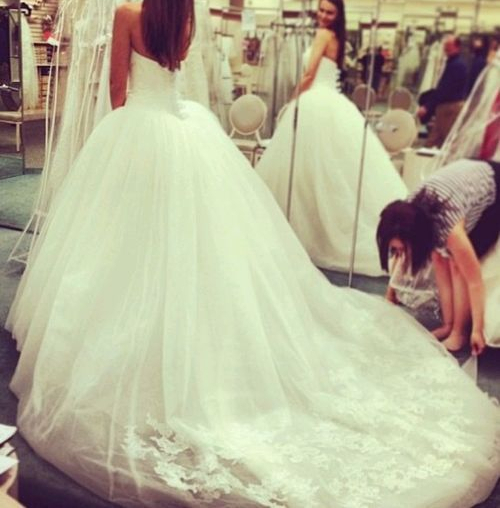 ootd, brunette, bride and weddingsdress
