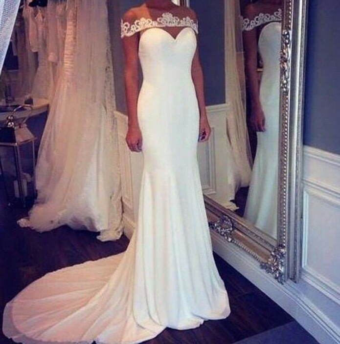 bride, white, mermaid dress and lace