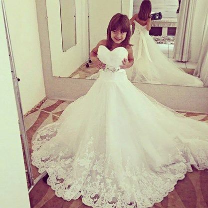child, little princess and wedding dress