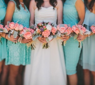 tiffany blue, bridesmaids and dress