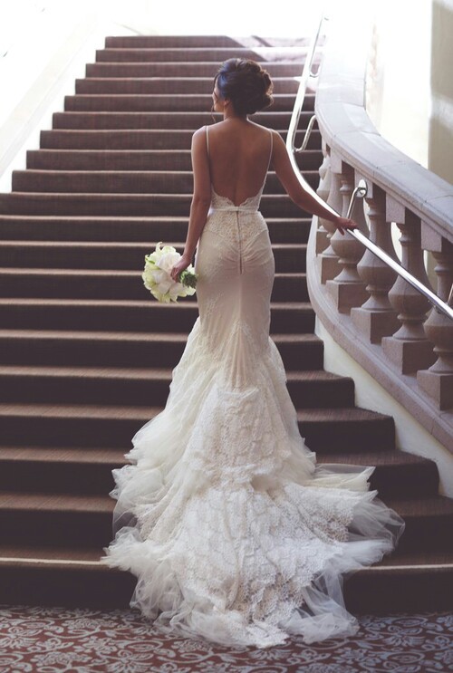bride, stairs and dress