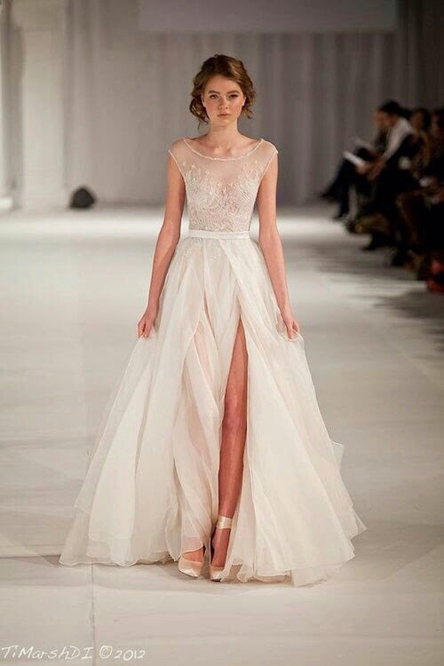 wedding dress, fashion, runway and white