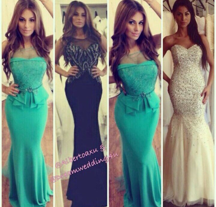 fashion, dresses, black and green