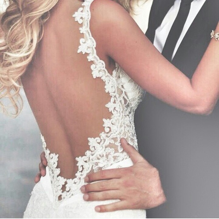 gown, bride, backless and groom
