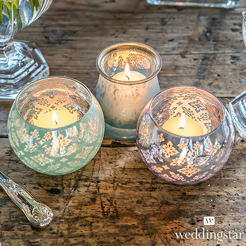 green, teal, tea light holder and reception
