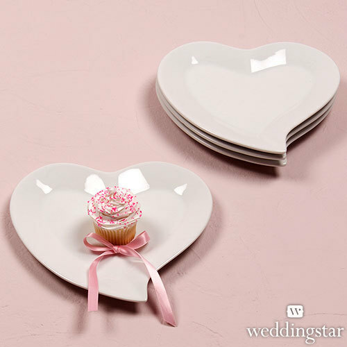 white, plates, cupcake and heart shaped plates