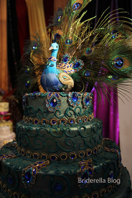 peacock and cake