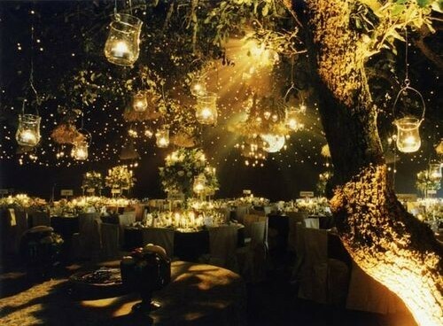 nightime wedding, beautiful and candle light