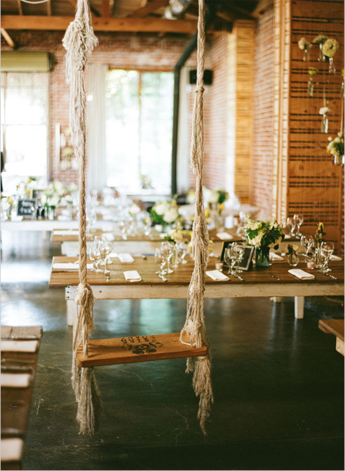 wedding reception and swing