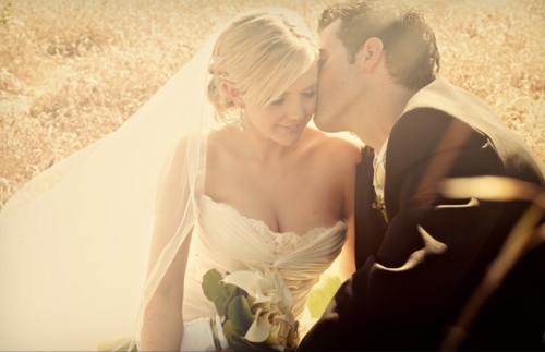 couple, wedding gown and groom