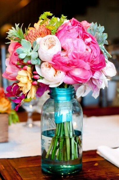 vintage wedding, jug and blue