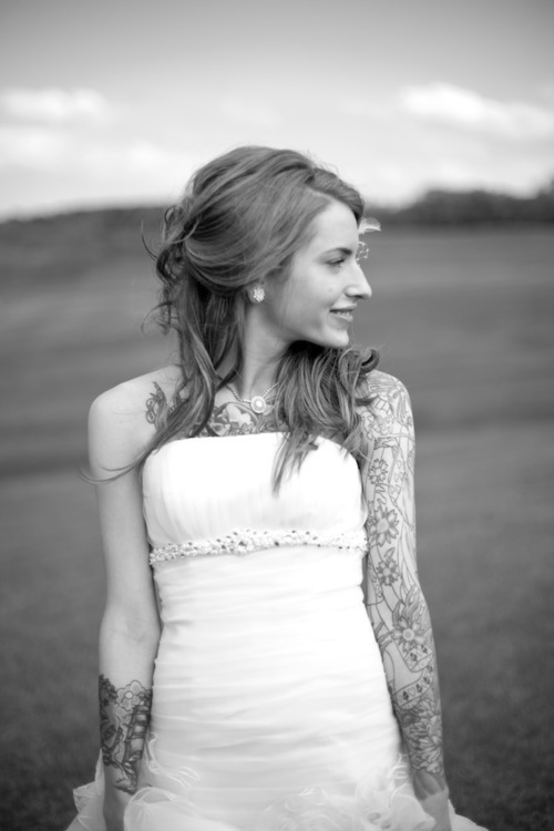 girl, Tattoos, cute and black&white