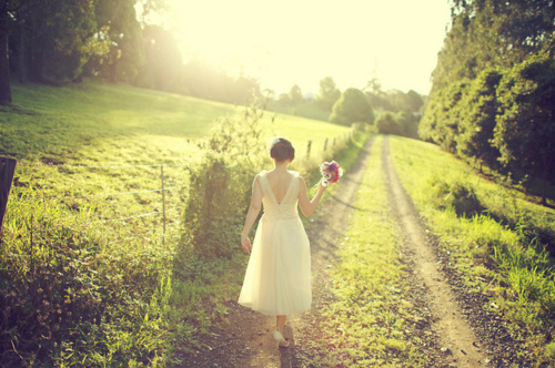 bouquet, grass and girl