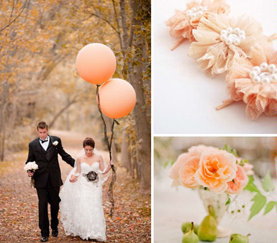 peach, theme and balloons
