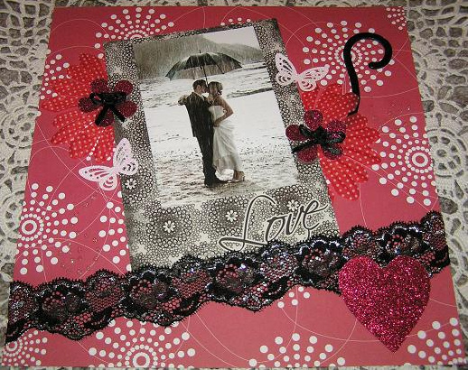 scrapbook page, love and butterfly