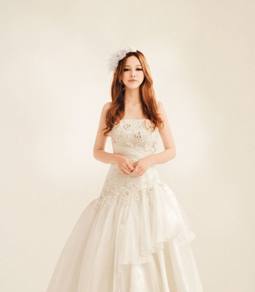wedding dress, girl and asian