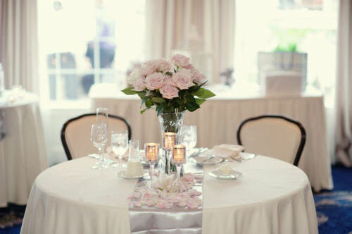 catering, flowers and candles
