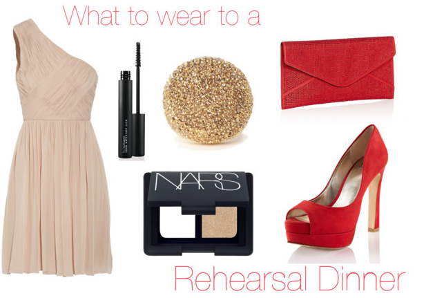 red, night out and rehearsal dinner