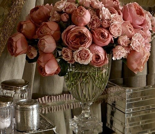 roses, silver and peonies