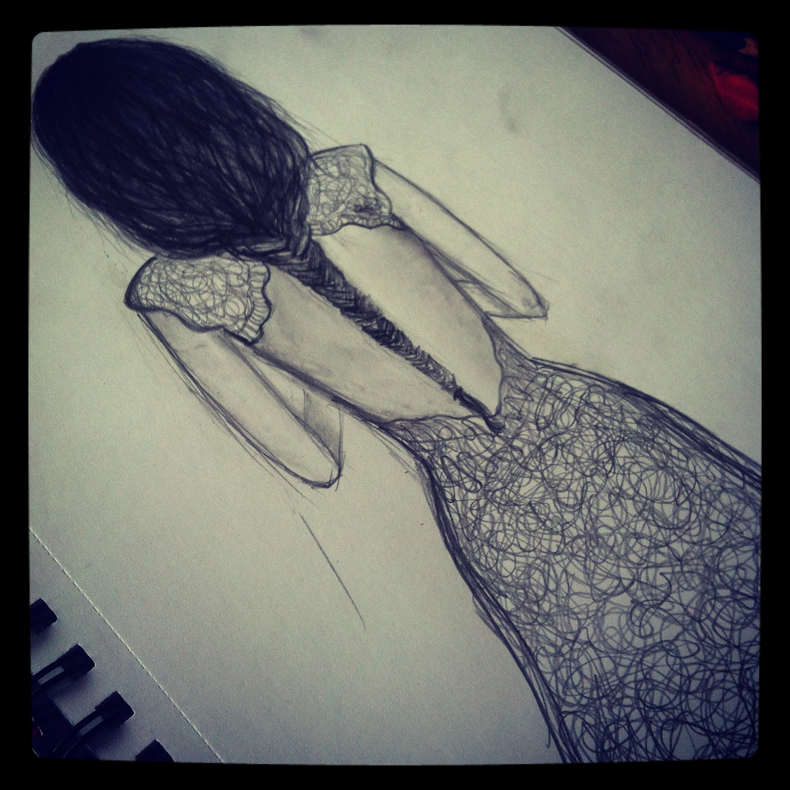 drawing, hair, weddingdress and girl