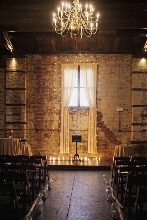 stage, lights and warehouse